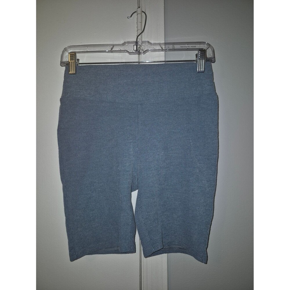 Petal Dew Women's Medium Ribbed High Waist Bike Shorts Dusty Blue